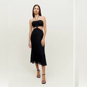 Reformation Riya Dress Black - Size 8